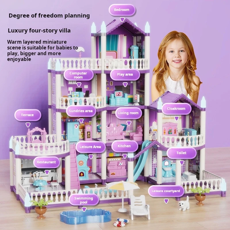 Kids Education Images - DIY poppenhuizen meisjes kasteel monteren onderwijs