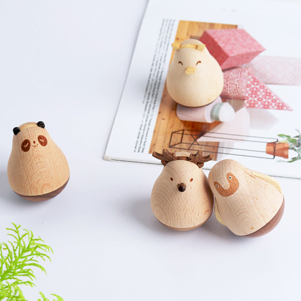 Educational Cartoon For Kids - Houten dieren-tumbler decoratie in cartoonstijl, uniek