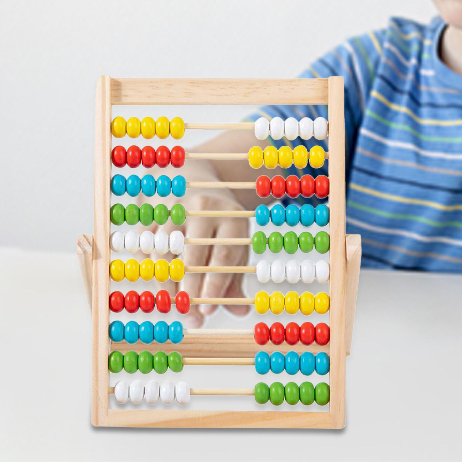 Kids Education Center - Veelkleurig houten telraam, rekenspel, educatief speelgoed