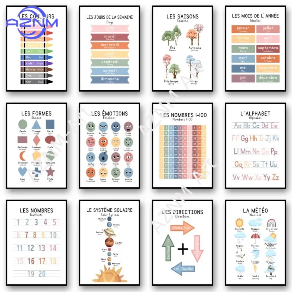 Kids Education System - 1Pc Tweetalige Franse Educatieve Leer Nummer