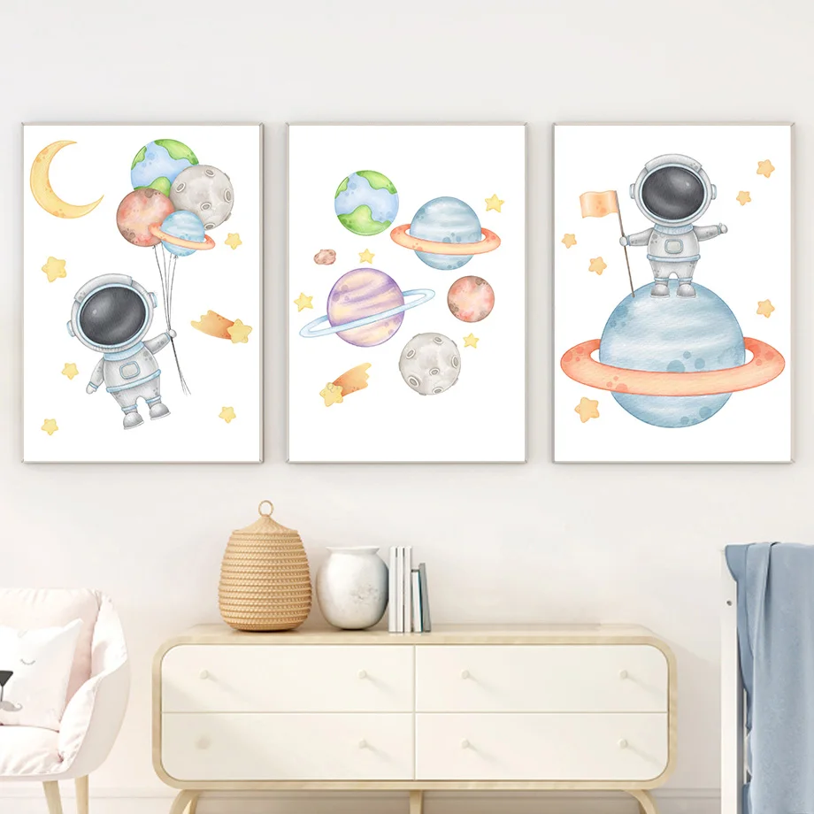 Kids Education System - Aangepaste naam raket astronaut alfabet ruimte