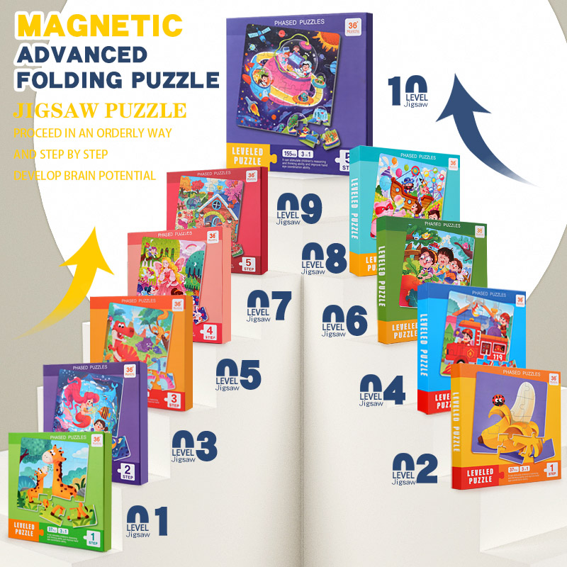 Educational Cartoon For Kids - Magnetische houten puzzel voor kinderen Cartoonpatroon